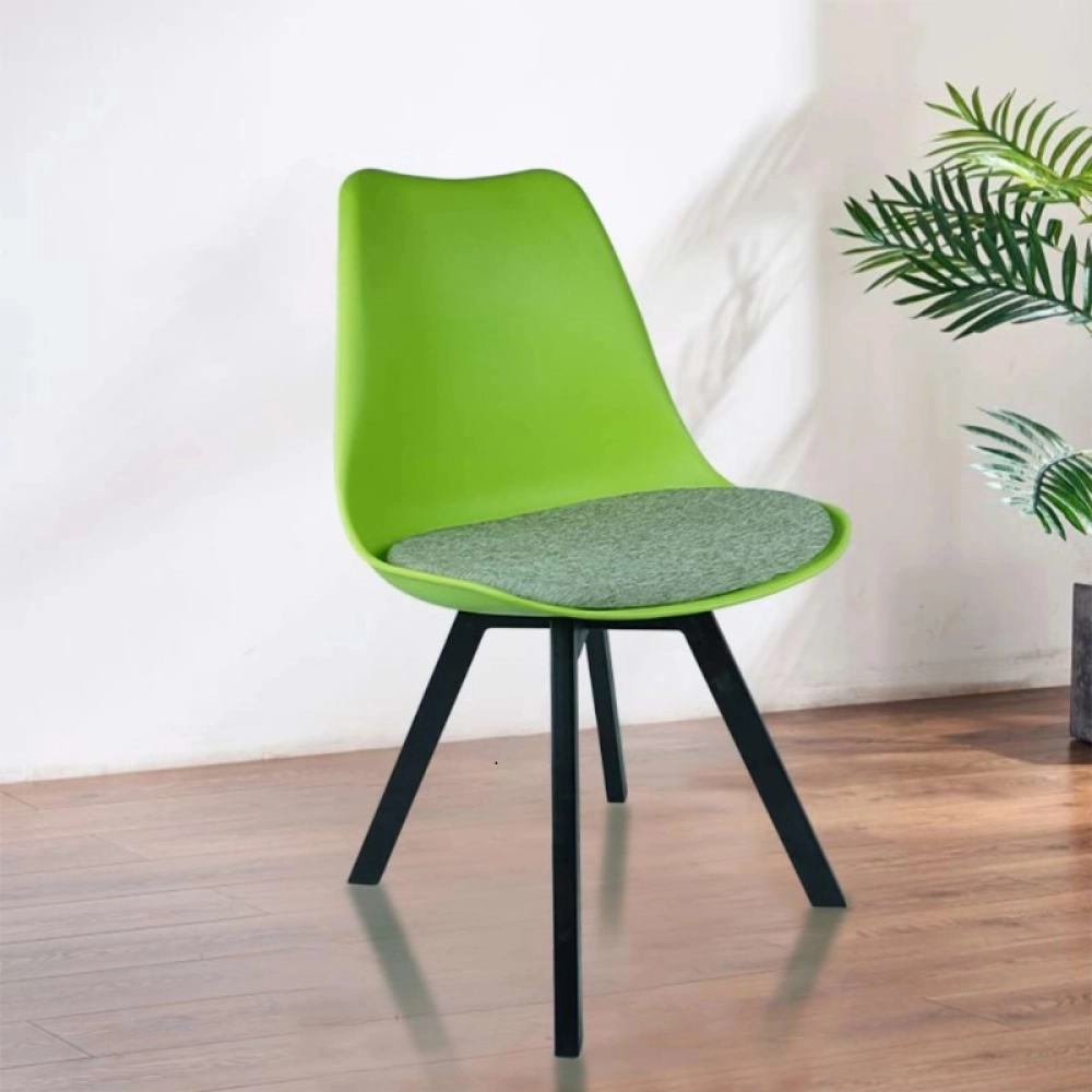 Heavy Duty Tulip Chair Black Stand - Green